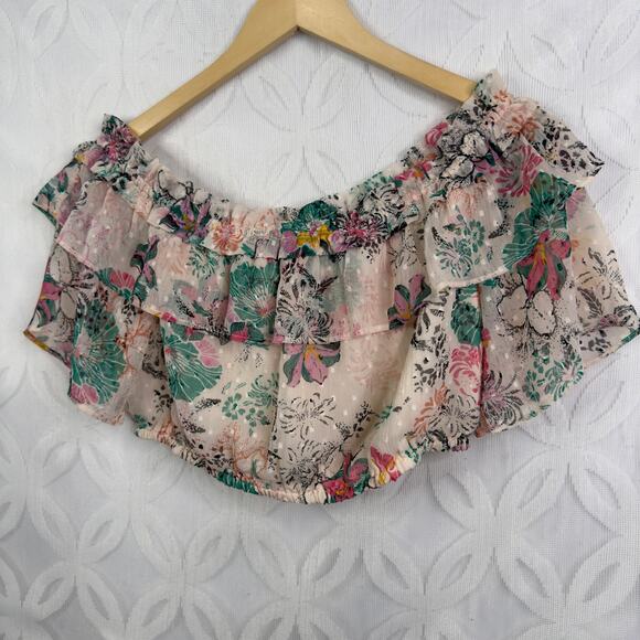 WALTER BAKER Sienna Floral Off the Shoulder Crop Top Size M NWT - Picture 8 of 10
